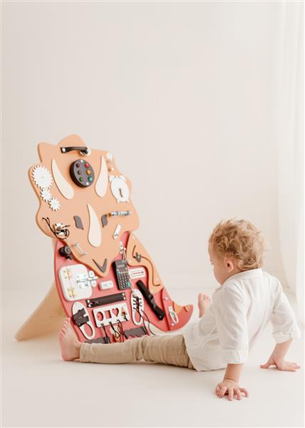 Grote foto sensorisch bord dino wandboard hangend kinderen en baby overige