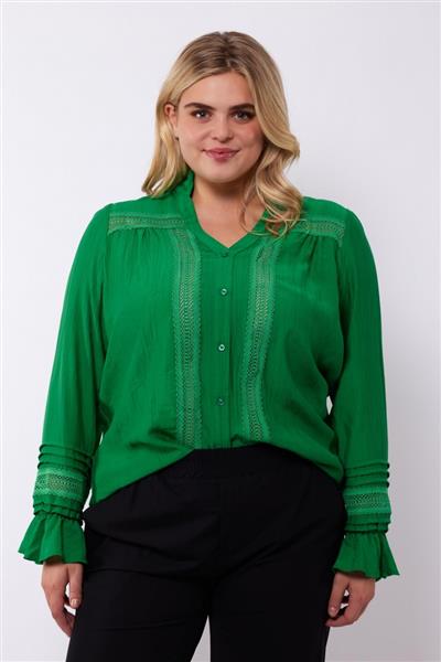 Grote foto serra blouse 24vze47 bladgroen kleding dames t shirts