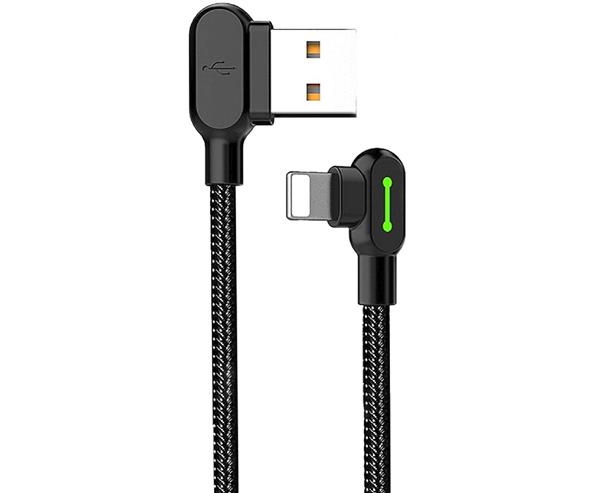 Grote foto drphone mdd series lightning oplaadkabel 2.4a oplaadsnoer 90 graden haaks nylon gevlochten kabel telecommunicatie opladers en autoladers