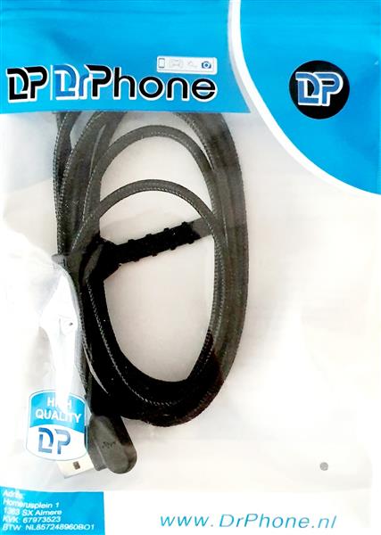 Grote foto drphone mdd series lightning oplaadkabel 2.4a oplaadsnoer 90 graden haaks nylon gevlochten kabel telecommunicatie opladers en autoladers