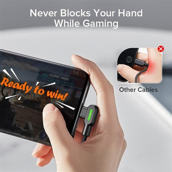 Grote foto drphone mdd series lightning oplaadkabel 2.4a oplaadsnoer 90 graden haaks nylon gevlochten kabel telecommunicatie opladers en autoladers