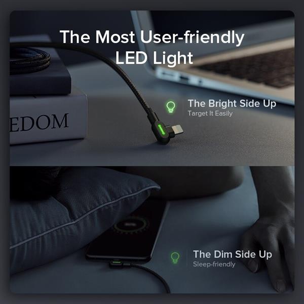 Grote foto drphone mdd series lightning oplaadkabel 2.4a oplaadsnoer 90 graden haaks nylon gevlochten kabel telecommunicatie opladers en autoladers