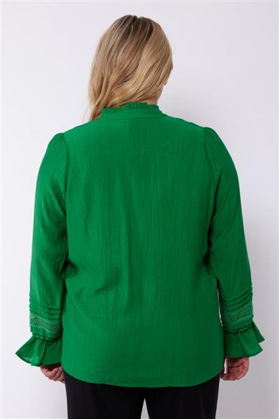 Grote foto serra blouse 24vze47 bladgroen kleding dames t shirts