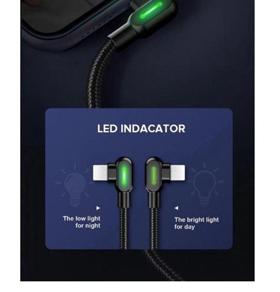 Grote foto drphone mdd series lightning oplaadkabel 2.4a oplaadsnoer 90 graden haaks nylon gevlochten kabel telecommunicatie opladers en autoladers