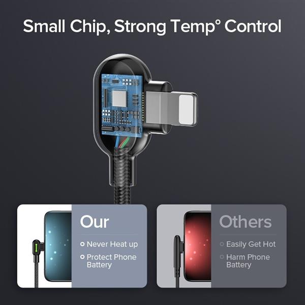 Grote foto drphone mdd series lightning oplaadkabel 2.4a oplaadsnoer 90 graden haaks nylon gevlochten kabel telecommunicatie opladers en autoladers