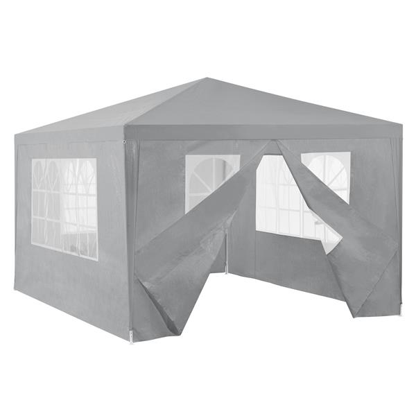 Grote foto paviljoen partytent met 4 zijwanden 4x3x2 55 m donkergrijs tuin en terras tuinmeubelen