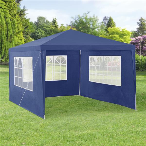 Grote foto paviljoen partytent met 4 zijwanden 4x3x2 55 m donkerblauw tuin en terras tuinmeubelen