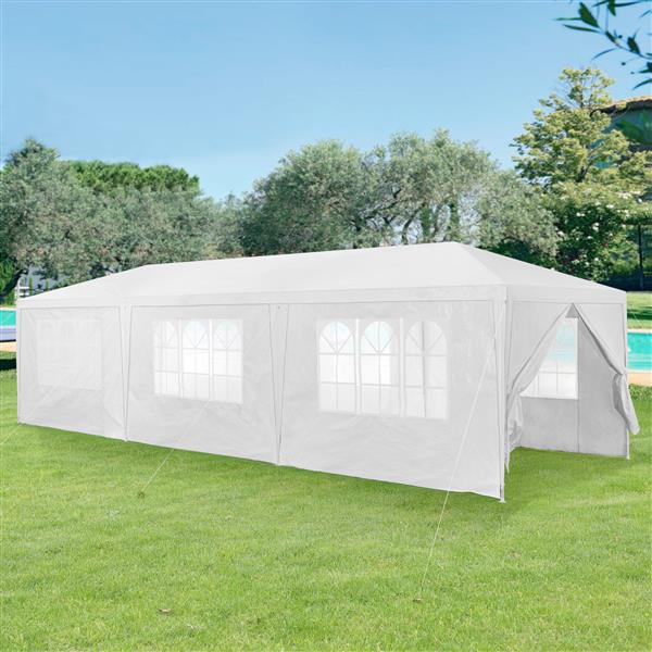 Grote foto paviljoen partytent met 8 zijwanden 9x3x2 55 m wit tuin en terras tuinmeubelen