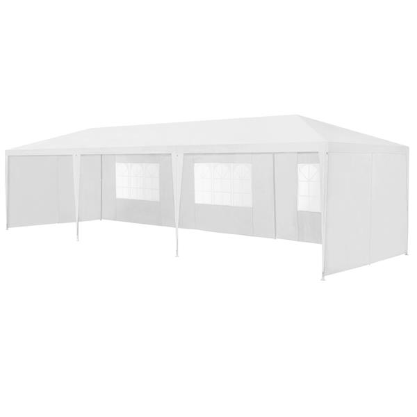 Grote foto paviljoen partytent met 8 zijwanden 9x3x2 55 m wit tuin en terras tuinmeubelen