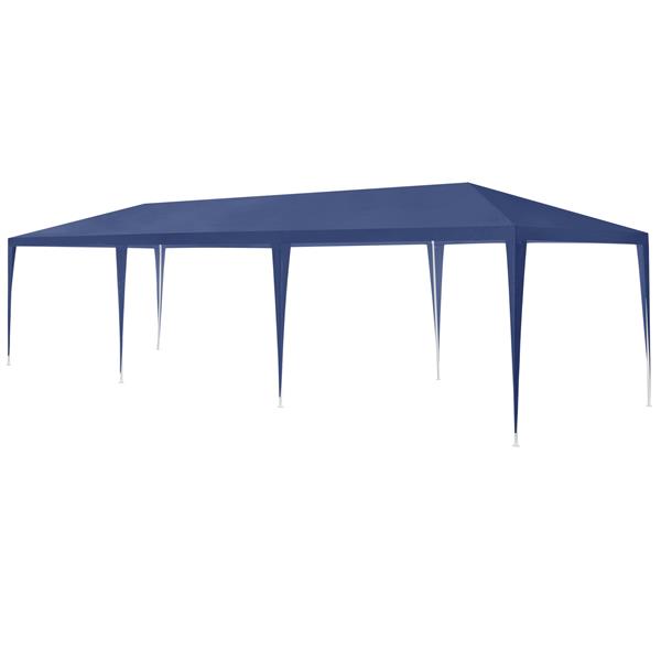 Grote foto paviljoen partytent met 8 zijwanden 9x3x2 55 m donkerblauw tuin en terras tuinmeubelen