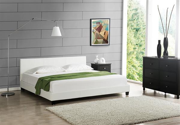 Grote foto bedframe aron met bedbodem kunstleer 160x200 cm wit huis en inrichting bedden