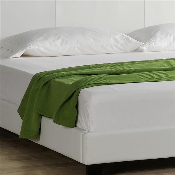 Grote foto aron bedframe kunstleer met matras 160x200 cm wit huis en inrichting bedden