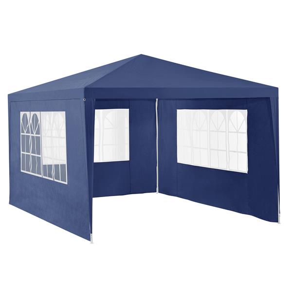 Grote foto paviljoen partytent met 4 zijwanden 4x3x2 55 m donkerblauw tuin en terras tuinmeubelen