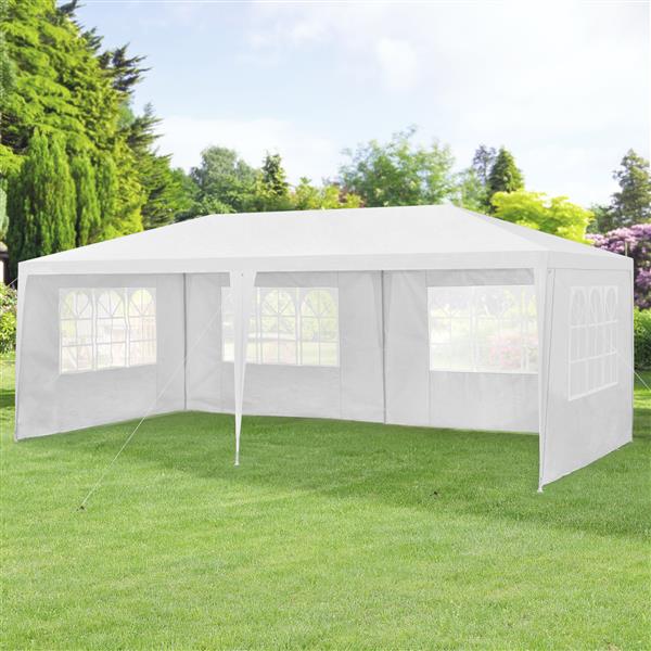 Grote foto paviljoen partytent met 6 zijwanden 6x3x2 55 m wit tuin en terras tuinmeubelen