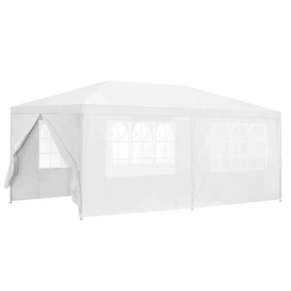 Grote foto paviljoen partytent met 6 zijwanden 6x3x2 55 m wit tuin en terras tuinmeubelen