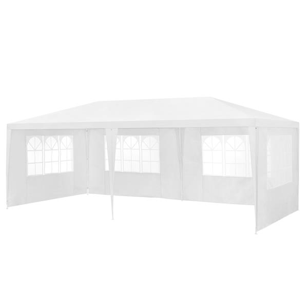 Grote foto paviljoen partytent met 6 zijwanden 6x3x2 55 m wit tuin en terras tuinmeubelen