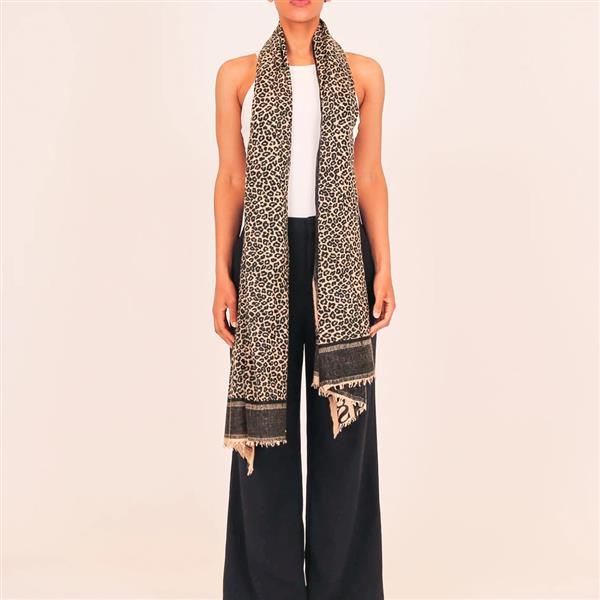 Grote foto simone bruns cashmere shawl we love leo maat one size kleding dames overige kledingstukken