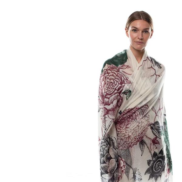 Grote foto simone bruns cashmere shawl maat one size kleding dames overige kledingstukken
