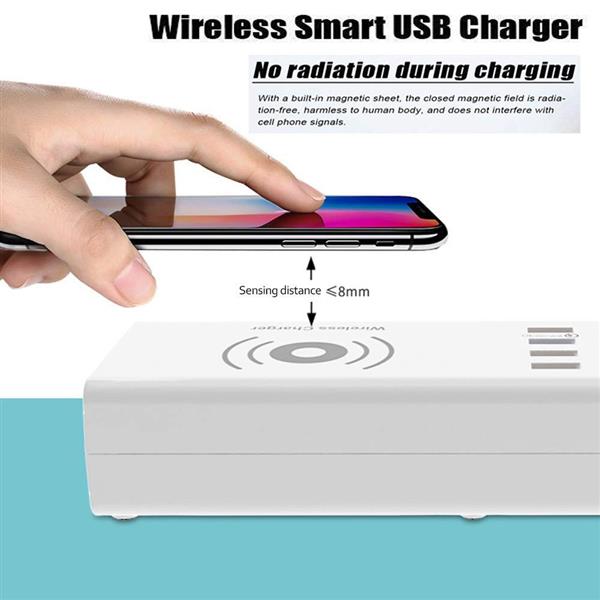 Grote foto drphone smartc3 usb laadstation met 8 usb poorten 2.4a digitale led display draadloos laden telecommunicatie opladers en autoladers