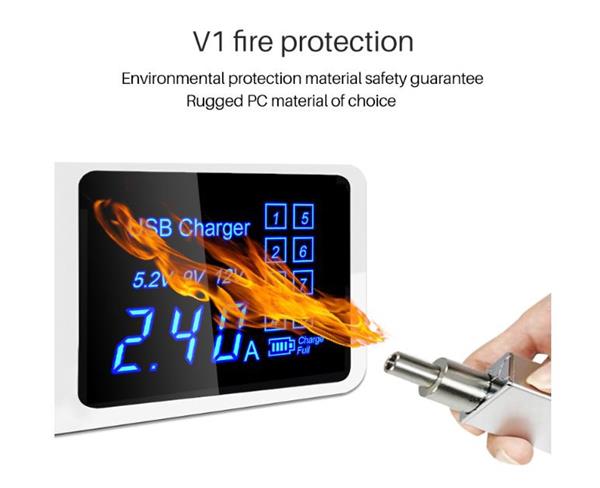 Grote foto drphone smartc3 usb laadstation met 8 usb poorten 2.4a digitale led display draadloos laden telecommunicatie opladers en autoladers