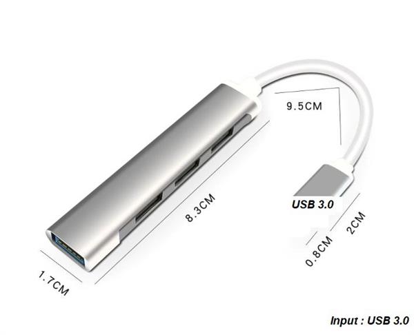 Grote foto drphone onvia2 mini aluminium usb 3.0 2.0 hub adapter 4 poorten dock extra usb poort aansl computers en software overige computers en software