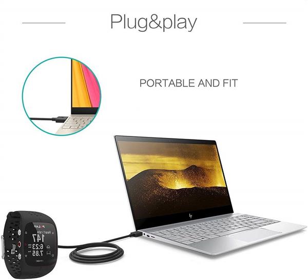 Grote foto drphone usb oplader usb oplaadkabel magnetisch geschikt voor polar m430 gps watch 1m zwart telecommunicatie opladers en autoladers