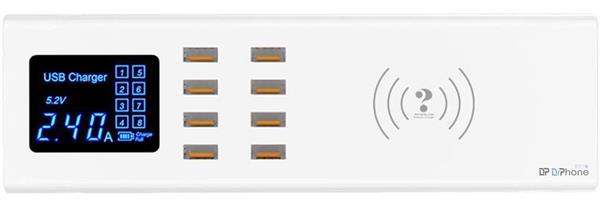 Grote foto drphone smartc3 usb laadstation met 8 usb poorten 2.4a digitale led display draadloos laden telecommunicatie opladers en autoladers
