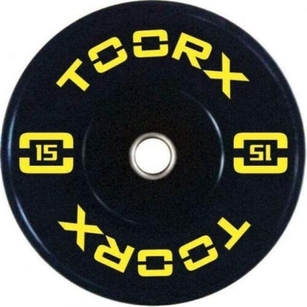 Grote foto toorx fitness bumper plate olympische halterschijf 5 kg wit sport en fitness fitness