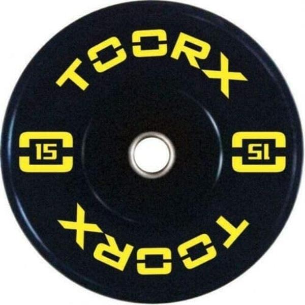 Grote foto toorx fitness bumper plate olympische halterschijf 5 kg wit sport en fitness fitness