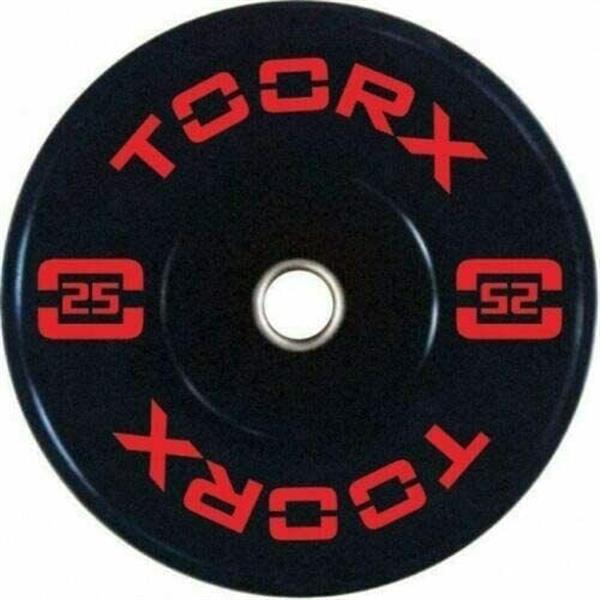 Grote foto toorx fitness bumper plate olympische halterschijf 5 kg wit sport en fitness fitness