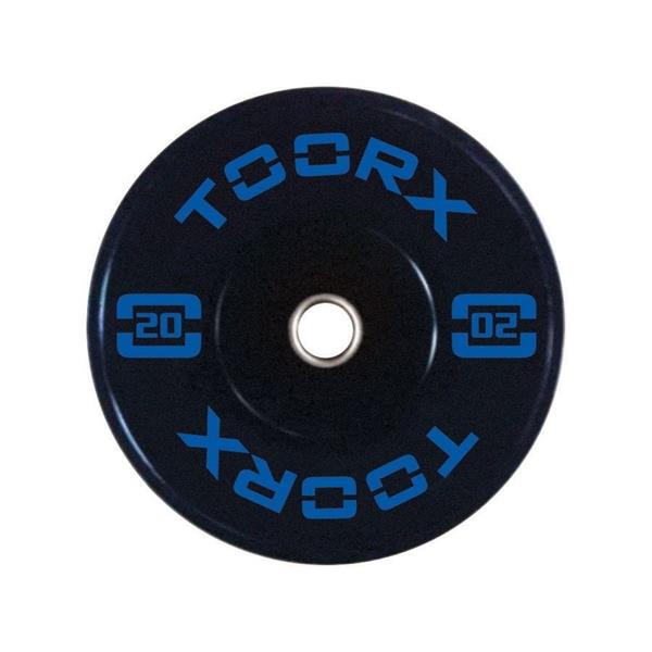 Grote foto toorx fitness bumper plate olympische halterschijf 5 kg wit sport en fitness fitness