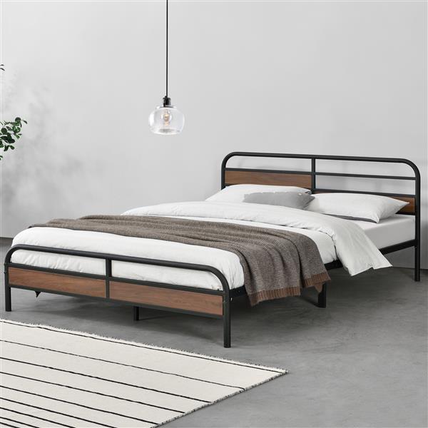 Grote foto metalen bed aarau bedframe met bedbodem zwart 180x200 cm huis en inrichting bedden