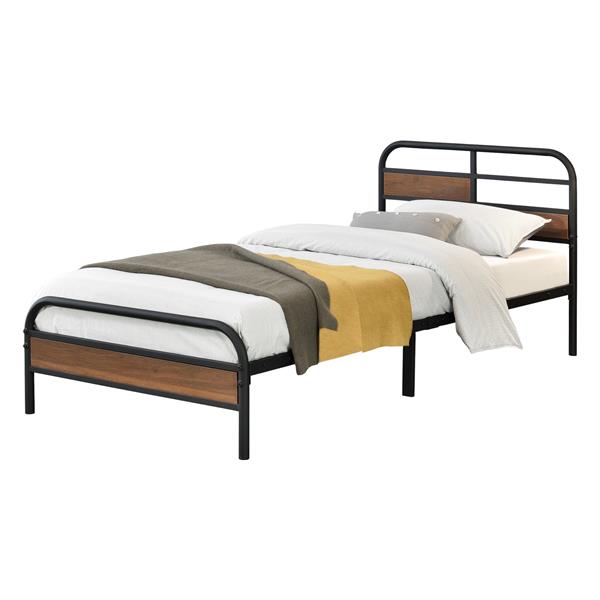 Grote foto metalen bed aarau bedframe met bedbodem zwart 90x200 cm huis en inrichting bedden