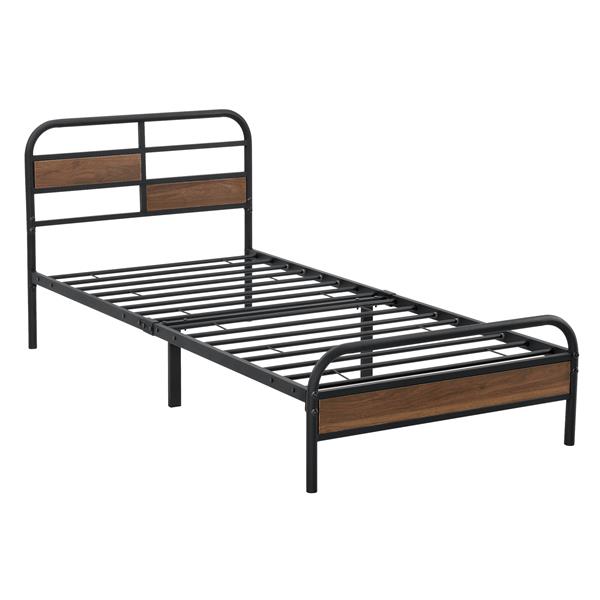 Grote foto metalen bed aarau bedframe met bedbodem zwart 90x200 cm huis en inrichting bedden