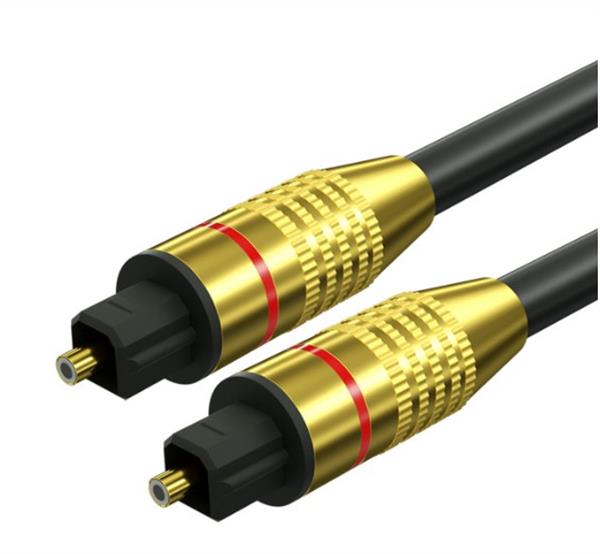 Grote foto drphone goldplate digitale audio toslink 5.1 dolby stereo sound spdif fiber optische audiokabel telecommunicatie opladers en autoladers