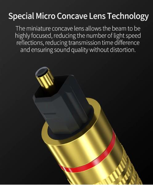 Grote foto drphone goldplate digitale audio toslink 5.1 dolby stereo sound spdif fiber optische audiokabel telecommunicatie opladers en autoladers