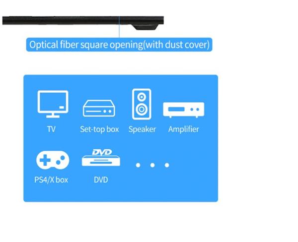Grote foto drphone goldplate digitale audio toslink 5.1 dolby stereo sound spdif fiber optische audiokabel telecommunicatie opladers en autoladers