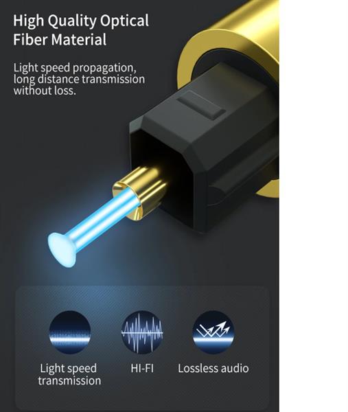 Grote foto drphone goldplate digitale audio toslink 5.1 dolby stereo sound spdif fiber optische audiokabel telecommunicatie opladers en autoladers