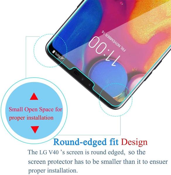 Grote foto drphone lg v40 v40 thinq glas glazen screen protector tempered glass 2.5d 9h 0.26mm telecommunicatie mobieltjes