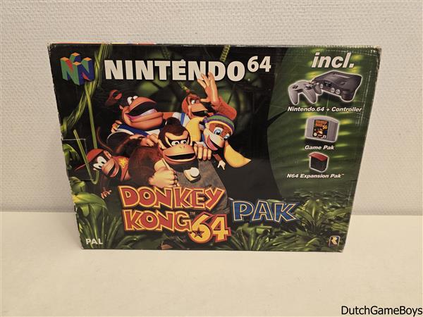 Grote foto nintendo 64 n64 console donkey kong 64 pak pal boxed spelcomputers games overige merken
