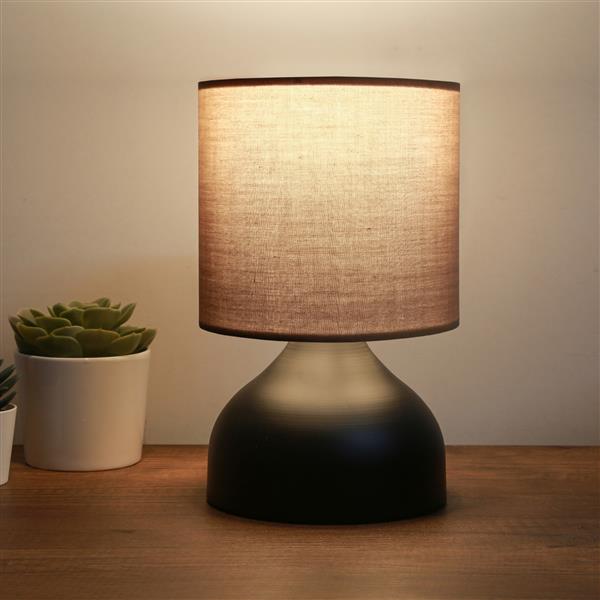 Grote foto lux.pro tafellamp shoreham bureaulamp 32 cm e27 zwart en bruin huis en inrichting tafellampen