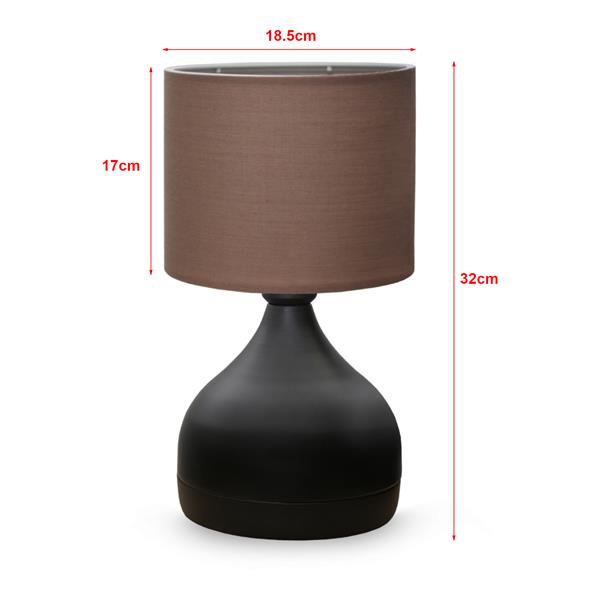 Grote foto lux.pro tafellamp shoreham bureaulamp 32 cm e27 zwart en bruin huis en inrichting tafellampen