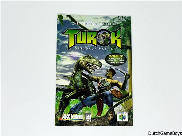 Grote foto nintendo 64 n64 turok dinosaur hunter usa manual spelcomputers games overige nintendo games