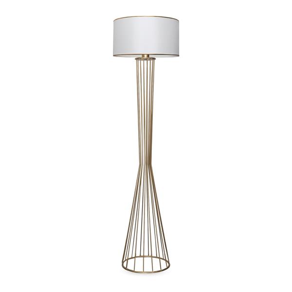 Grote foto lux.pro staande lamp newcastle 155 cm e27 wit en messing huis en inrichting overige