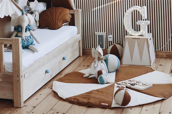Grote foto patchwork circus mat caramel candy caramel kinderen en baby complete kinderkamers