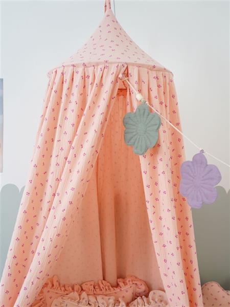 Grote foto canopy pink forget me not pink forget me not kinderen en baby complete kinderkamers