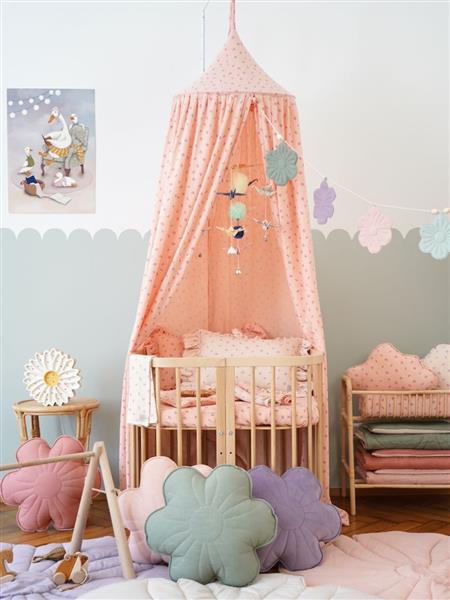 Grote foto canopy pink forget me not pink forget me not kinderen en baby complete kinderkamers