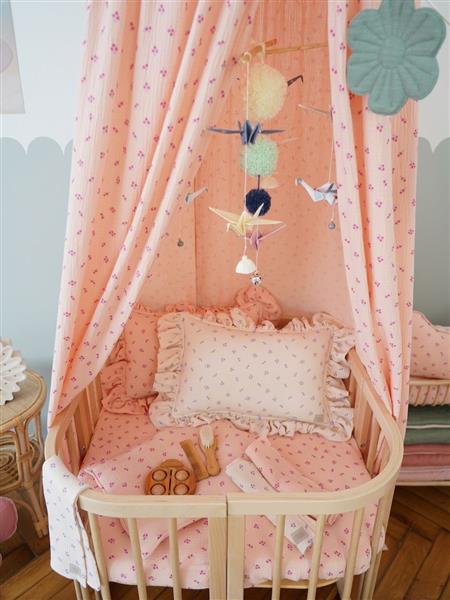 Grote foto canopy pink forget me not pink forget me not kinderen en baby complete kinderkamers