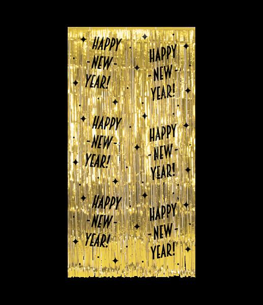 Grote foto happy new year deurgordijn goud zwart verzamelen overige verzamelingen