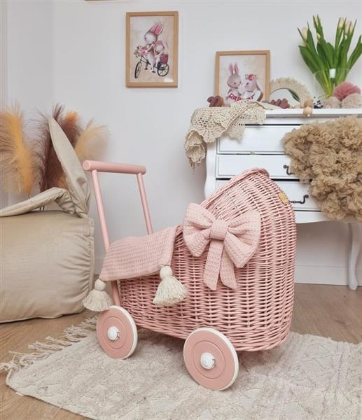 Grote foto poppenwagen roze met roze dekens roze met roze dekens kinderen en baby poppen